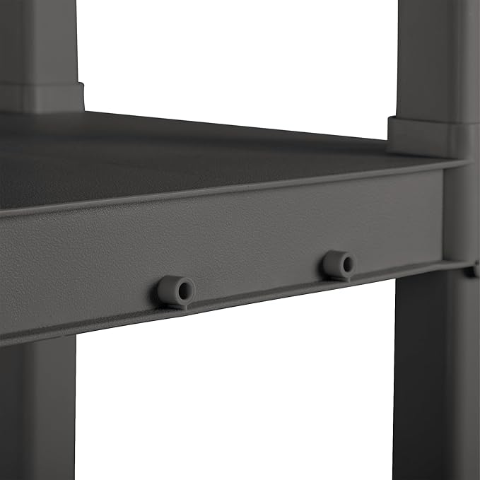 Sterilite 4-Shelf Plastic Storage Rack, Heavy Duty Shelving Unit for Garage, Gray