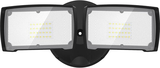 LEPOWER 3000LM Flood Light Outdoor, Switch Controlled LED Security Light, 28W Exterior Lights with 2 Adjustable Heads, IP65 Waterproof, 5500K Wall Mount Exterior LED Flood Light for Garage, Yard Black
