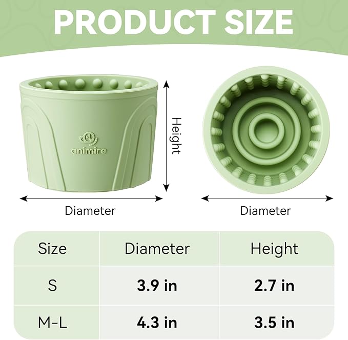 Dog Slow Feeder Lick Bowl, Anxiety Relief Dog Licking Mat Treat Dispenser, Non-Slip Anti-Choking Slow Eating Lick Bowl for Small Medium and Large Breed Dogs, BPA Free Silicone