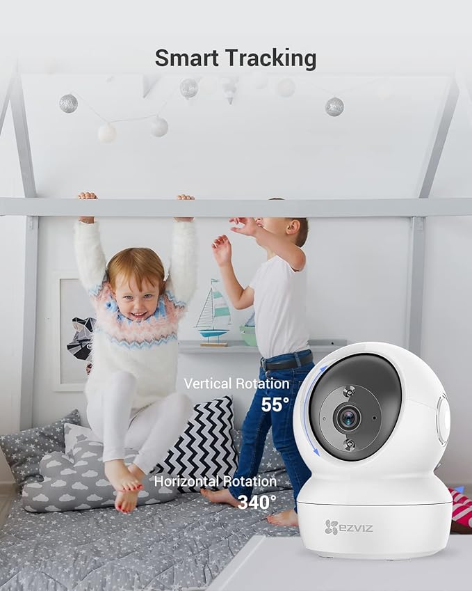 EZVIZ Security Camera Pan/Tilt 1080P Indoor Dome, Smart IR Night Vision, Motion Detection, Auto Tracking, Baby/Pet Monitor, 2-Way Audio, Works with Alexa and Google(C6N)