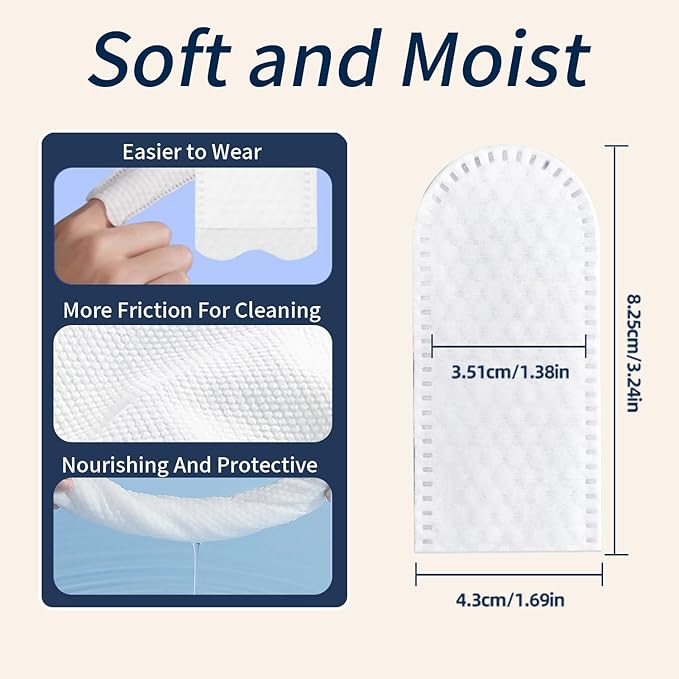 MIOSSZI Dog Ear Cleaner - Finger Wipes for Dogs & Cats Ear Wipes for Itch Relief Remove Wax & Odor, Dog Teeth Cleaning Wipes-Dog Ear Finger Wipes 50ct