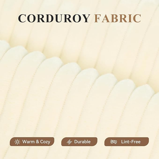 Modular Sectional Sofa with L-Shape Chaise,Cloud Sectional Modern Sleeper Couch with Deep Seat,Sponge Compression Sofas No Assembly Required(Beige-Corduroy Fabric) 1PCS