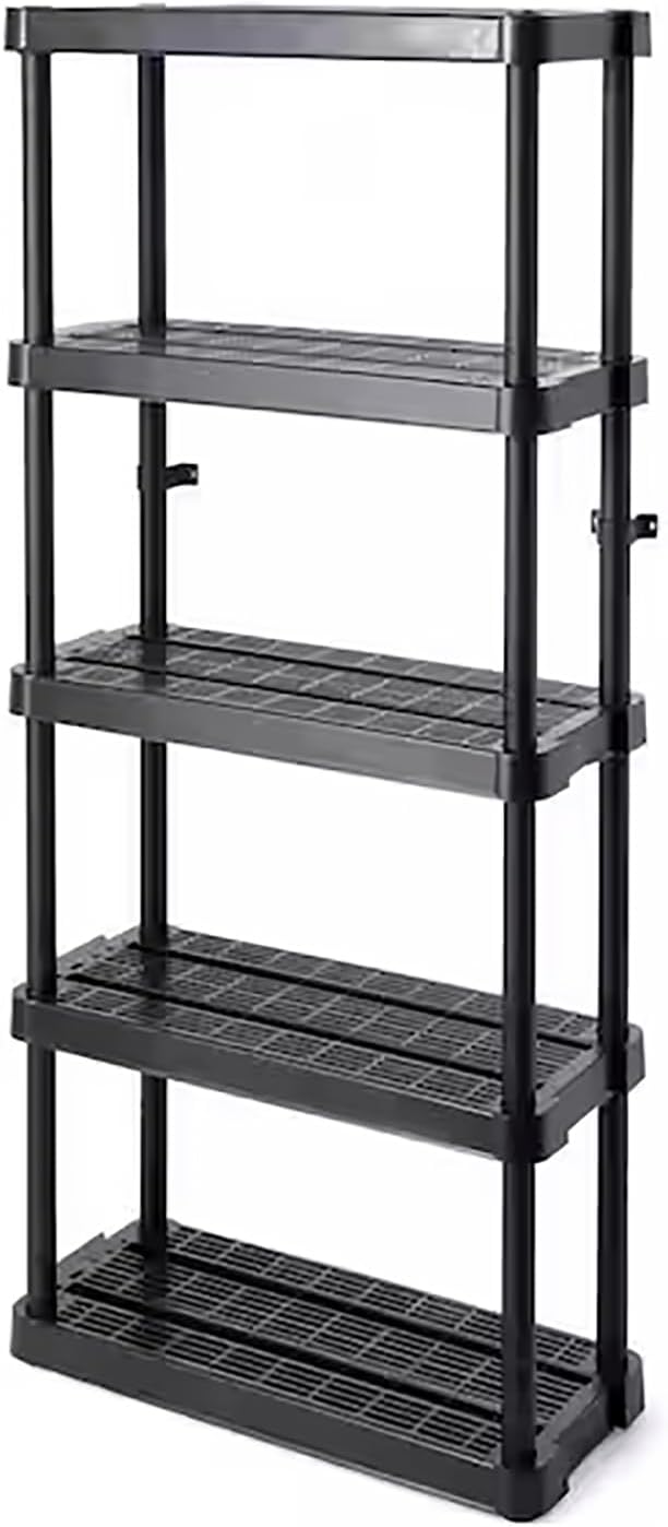 Gracious Living 5 Shelf 6' x 32" x 14" Adjustable Ventilated Medium Duty Shelving Unit Organizer System for Home
