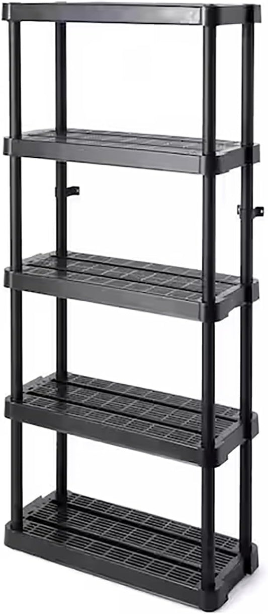 Gracious Living 5 Shelf 6' x 32" x 14" Adjustable Ventilated Medium Duty Shelving Unit Organizer System for Home