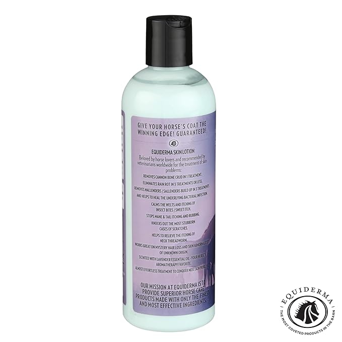EQUIDERMA (2 Pack) Horse Skin Lotion with 10‑Count Pet Faves Pet Wipes – Gentle Soothing Relief for Cannon Bone, Mane & Tail Irritation, Dry Skin & Scabs