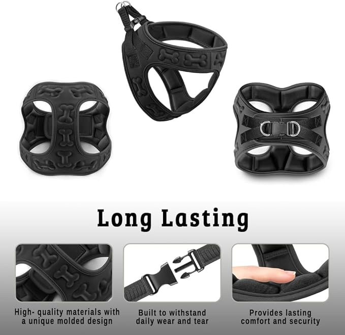 Comfort fit Step-in Dog & Puppy Harness - Comfortable All Weather Dog Vest Harness: Adjustable, Soft Padded, Easy to Put-on for Small, Medium-Sized Dogs.