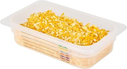 Restaurantware Food Pans Pack of 10 Plastic Rectangle Food Containers 1/4 Size with Traceability Label, Storage Containers Dishwashable Hot Cold Friendly for Restaurants Buffet Commercial Use