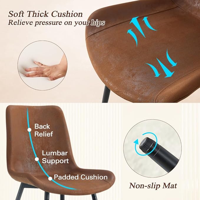 79" Large Dining Table Set for 8, Rectangular Wood Dining Room Table with 8 Suede Upholstered Chairs, 1.7" Thick Two-Color Wood Top & Sculpted Wave Legs, Modern Farmhouse Kitchen Table and Chairs Set