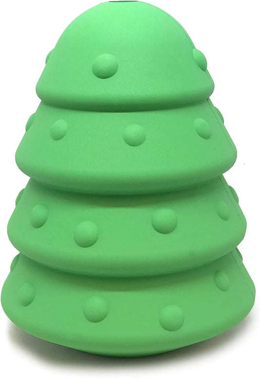 SodaPup MuttsKickButt Christmas Tree – Durable Dog Treat Dispenser & Chew Toy Made in USA from Non-Toxic, Pet Safe, Food Safe Natural Rubber for Mental Stimulation, Problem Chewing, Calming & More