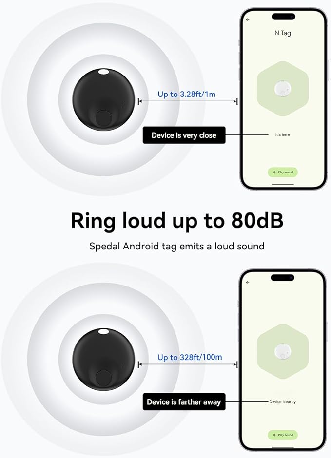 Air-Tag 4 Pack Item Finders with Apple Find My APP (Android Compatible) Air Tags Help You Track Your Keys, Wallet, Luggage, Backpack, Super Lightweight, Comes with 4 Beautiful Keyrings