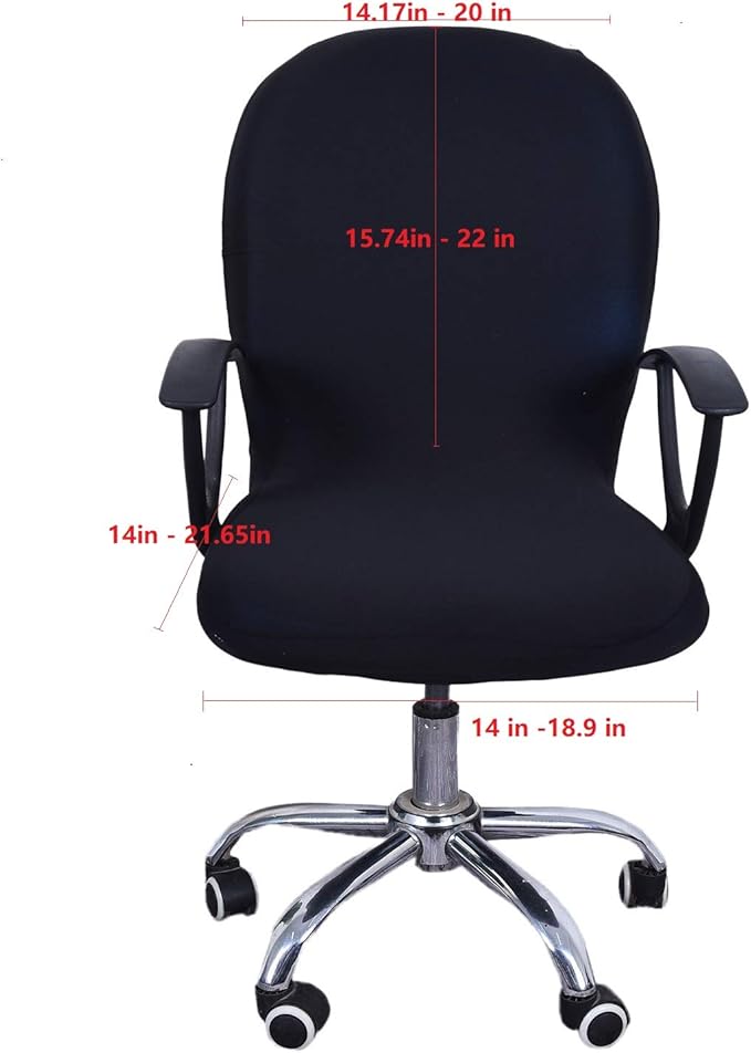 Chris.W Computer Office Chair Cover Stretchable Removable Office Swivel Chair Cover Universal Lift Chair Slipcovers (Black)