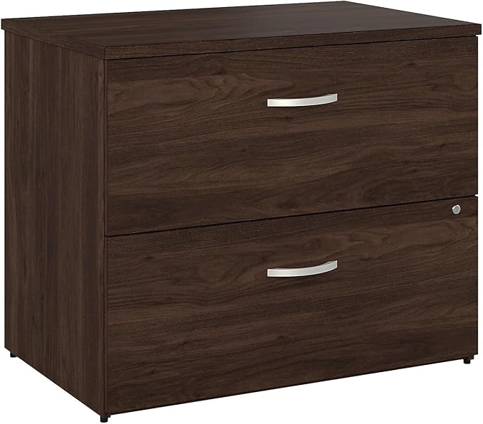 Bush Business Furniture Studio C 2 Drawer Lateral File Cabinet in Black Walnut - Assembled, Locking Document Storage for Home or Professional Office