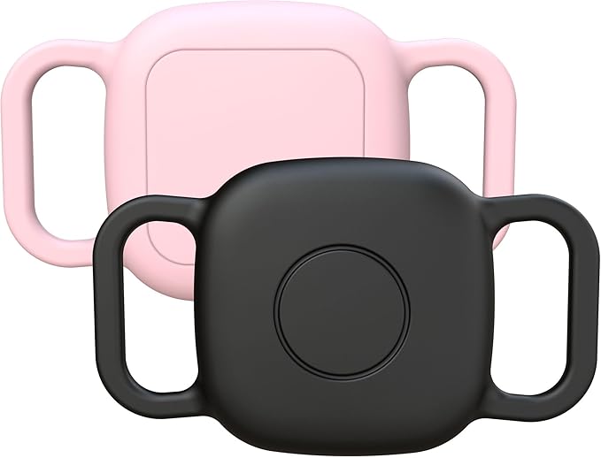 Waterproof Dog Collar Holder for Tile Mate 2024/ Mate 2022 Tracker, Anti Lost Soft Silicone Case for cat pet Necklace, Protective Cover Accessories for Tile Tracker Finder (Black/Pink)