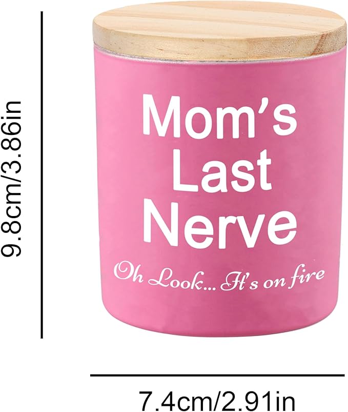 BFJLIFE Candles Gifts for Mom from Daughter Son Funny Cool Unique Christmas Mothers Day Birthday Gifts for Mom Stocking Stuffers Lavender Scented Soy Candle Moms Last Nerve Oh Look Its On Fire
