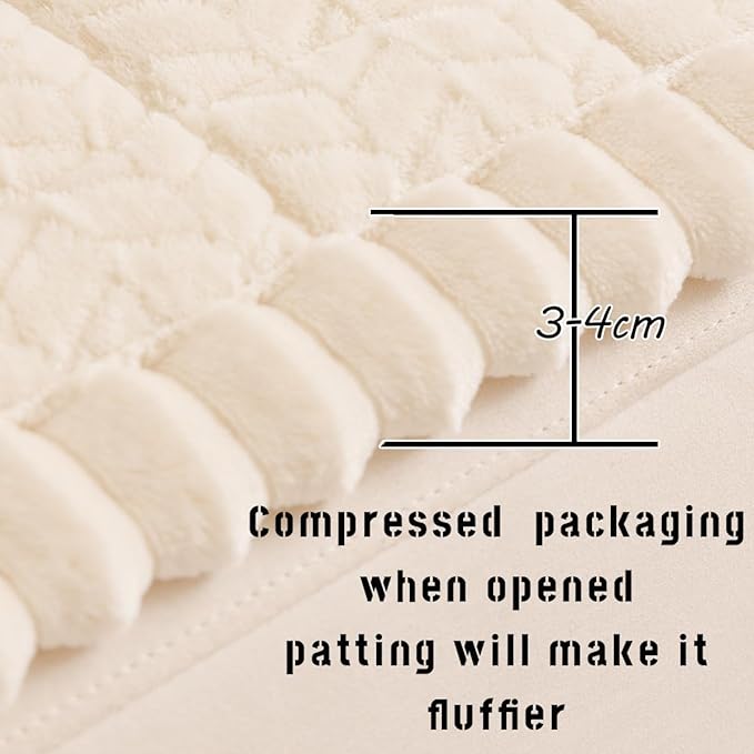 Sofa Cover Fuzzy Couch Cover for Pet, Couch Covers for Dogs Washable Non-Slip Sofa Slipcover Cushion Protector Pets Friendly Mat Bed White