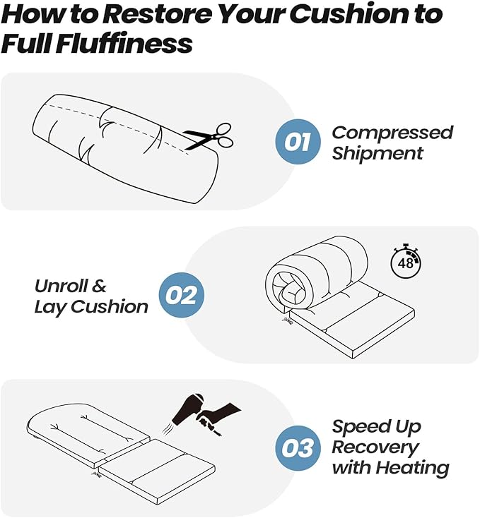 Crestlive Products Adirondack Chair Cushion Outdoor Rocking Chair Cushion Water Resistant 50x20x2 Inch High Back Patio Replacement Cushions, Light Grey