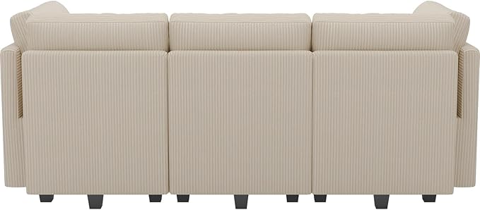 Belffin Modular Sectional Sofa Sectional Sleeper Sofa with Storages Sofa Bed Sectional Couches for Living Room (Beige)