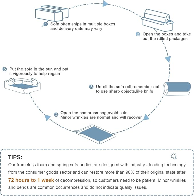 80" Modern Compressed Boneless Love Seat Couches with 1 Ottoman, 2 Seater Large Sectional Couches for Living Room, Blue Corduroy Cloud Modular Sectional Sofa, Memory Foam, Deep Loveseat, No Assembly