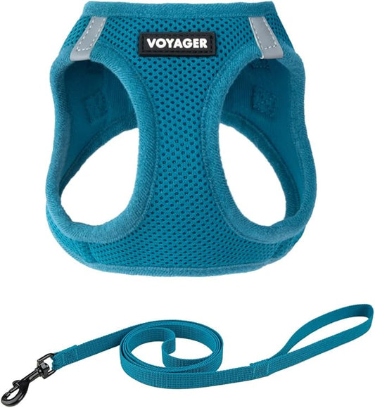Voyager Step-in Pet Harness - All Weather Mesh, Adjustable Step in Harness for Cats and Dogs by Best Pet Supplies - 307S Turquoise, M