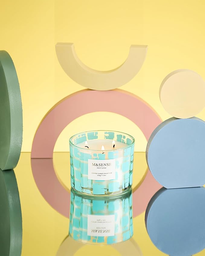 M&SENSE 3 Wick Lavender Milk Scented Candle,11.6oz Natural Soy Wax Non Toxic for Home, Up to 60 Hours Burn time,Fall Decorations for Home,Stress Relief Candles for Women/Men