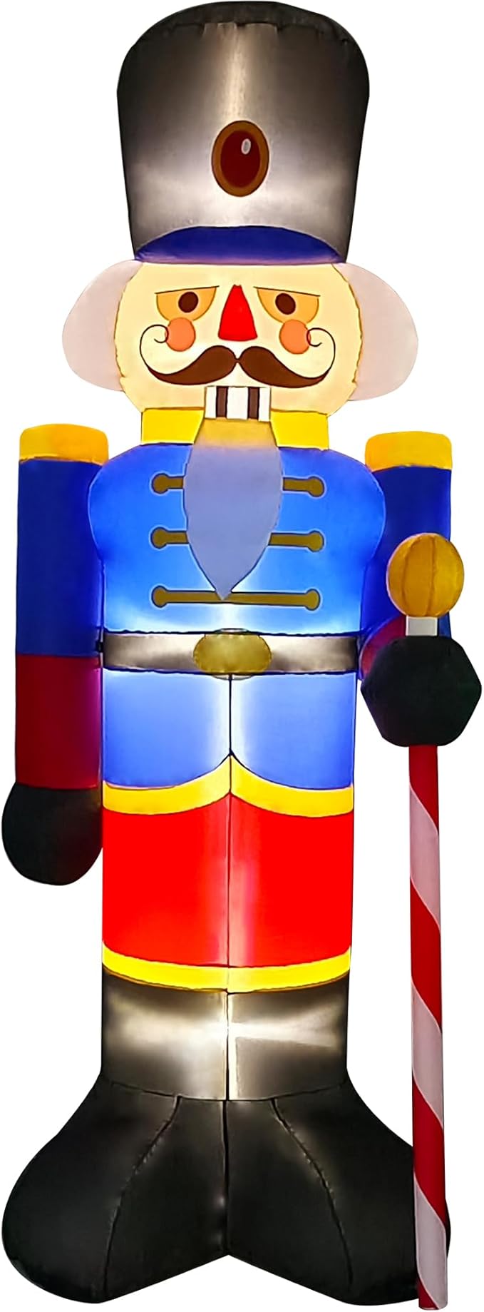 2 Packs 8ft Nutcracker Soldier Christmas Inflatable Decor for Yard/Outdoor/Lawn/Porch Decor (Red/Blue Nutcracker)