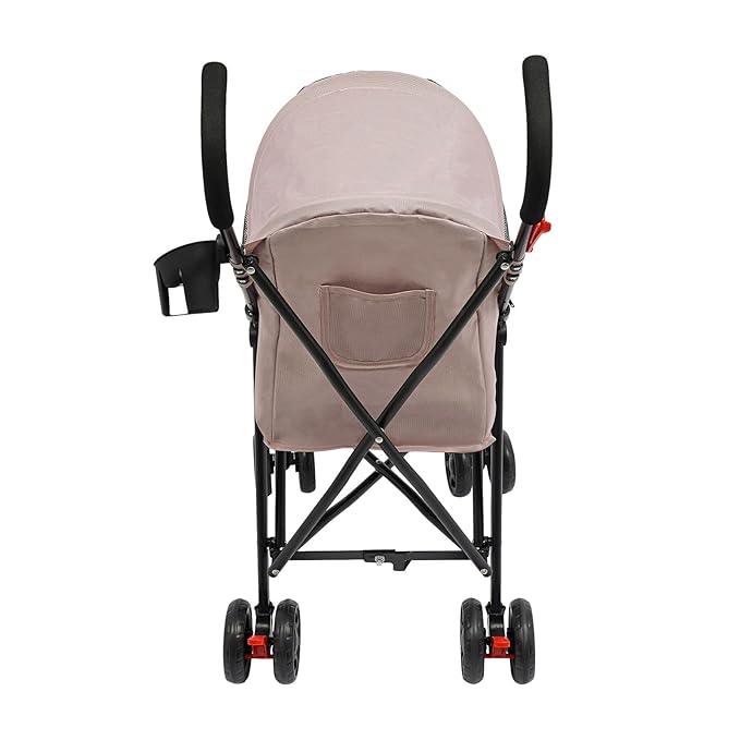 Pet Travel Stroller 22 * 18 * 38in, Pet Stroller Made of Oxford Cloth, Spray Molding Foldable,Small Dog Cat Cage Jogger Travel Carrier Breathable and Visible 22 Lbs Capacity(Pink)