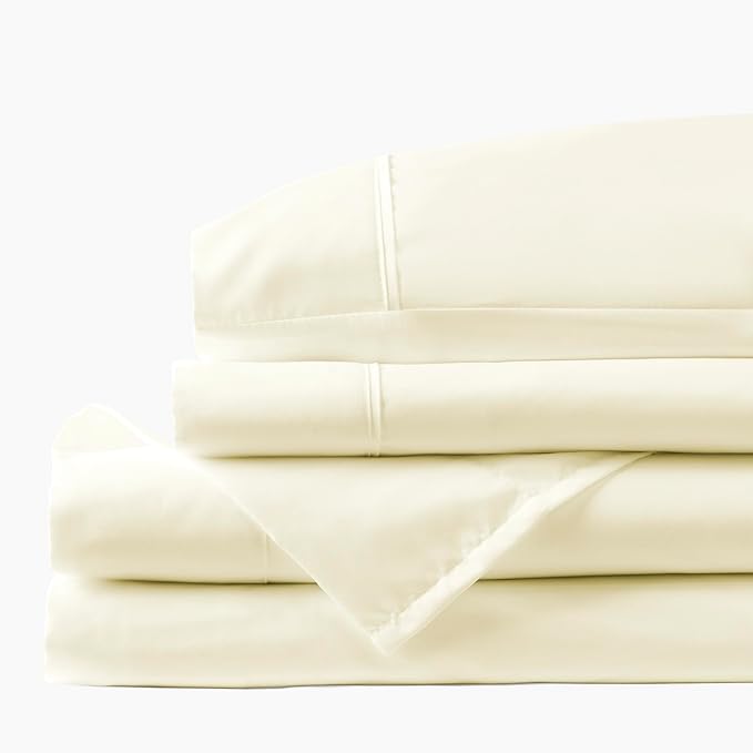 PeachSkinSheets Vanilla Bean Sheet Set - 1500tc Level of Softness - Extra Soft Cooling Sheets for Hot Sleepers and Night Sweats - Twin Size