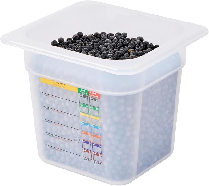 Restaurantware Food Pans Pack of 10 Plastic Square Food Containers 1/6 Size with Traceability Label, Storage Containers Dishwashable Hot Cold Friendly for Restaurants Buffet Commercial Use