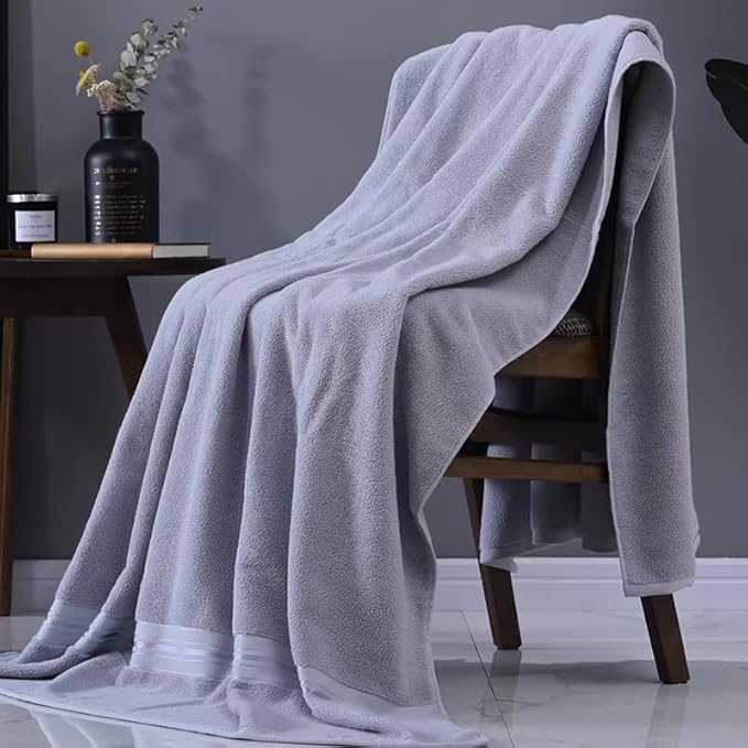 Bath Sheet,Oversized Bath Towel,Beach Towel, 40x73 inches, Extra Large,100% Luxury Cotton, Super Soft & Absorbent (Grey, Extral Large)