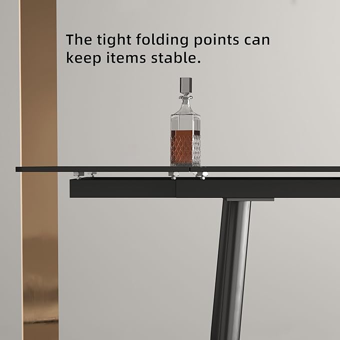 Extendable Dining Table (62.9" to 94.4") for 6 to 10 - Modern Rectangular Sintered Stone Table with High Hardness and Easy Maintenance - Stylish Black