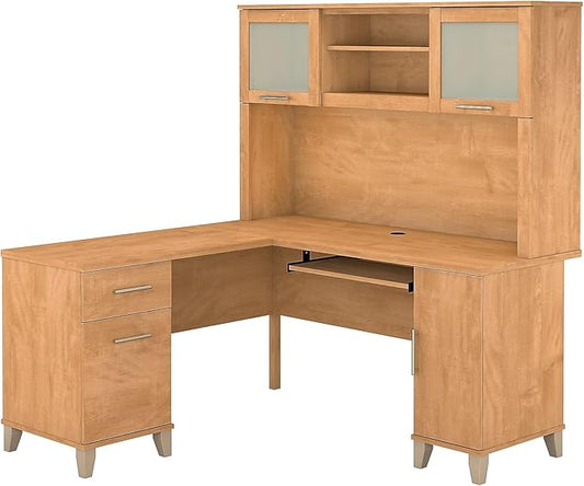 Bush Furniture File Drawer Accommodates Letter-Size documents While Box Drawer Stores Office Supplies and Utensils