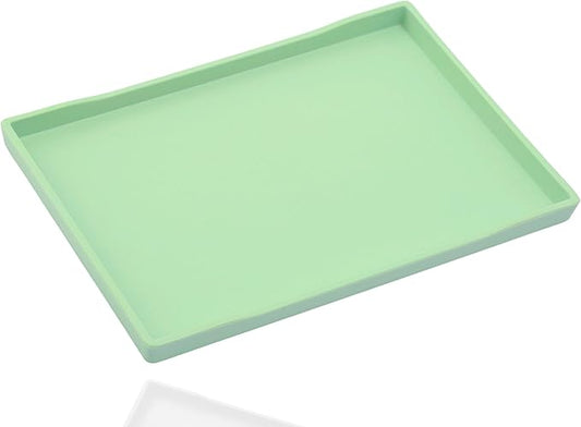 Green Serving Tray (15 x 10.6 inch), Laegr Tray for Serving Accessory, Spa, Coffee, Drinks, Tea, Bar, Party, Seasoning, Perfume and Display Use.