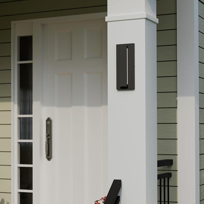 GLOBE Electric 60000172 15W LED Integrated Outdoor Wall Sconce, Matte Black, Frosted Acrylic, 600 Lumens, 2700 Kelvin, 90 CRI