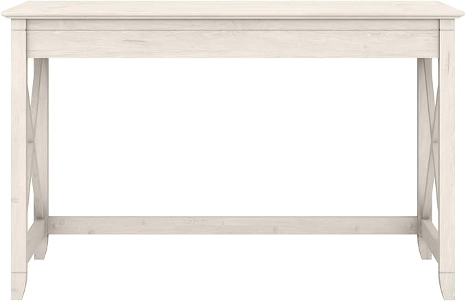 Bush Furniture Key West 48W Writing Desk in Linen White Oak