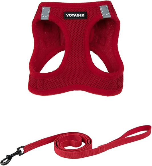 Voyager Step-in Pet Harness - All Weather Mesh, Adjustable Step in Harness for Cats and Dogs by Best Pet Supplies - 307S Red, XS