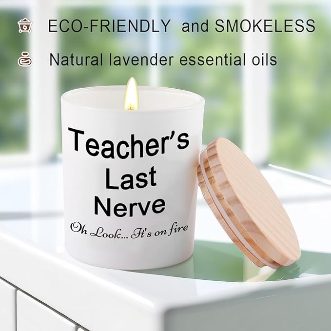 BFJLIFE Teacher Gifts for Women Funny Unique Novelty Daycare Music Preschool Dance Teacher Appreciation Gift for Christmas Lavender Scented Soy Candles