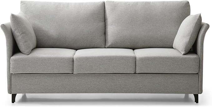 Mid Century Modern Sofa 3 Seat Couch 65.35" W Deep Seat Sofa for Living Room, 3 Person Seater Fabric Couch Sofa Comfy Sleeper Sofa for Apartment Bedroom