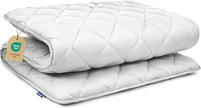 Aircliff Japanese Floor Mattress, Roll Up Tatami Mat, Sleeping Pad, Shikibuton, CertiPUR-US Certified Foam Floor Bed Futon Mattress for Dormitory, Guest Bed, Designed in Japan(Light Grey, Full)