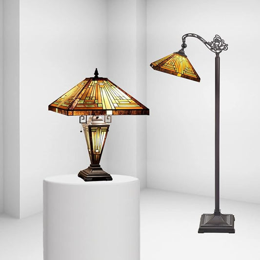 Capulina Mission Antique Style Tiffany Lamp Series Table Lamp Floor Lamp Decor for Living Room Bedroom Study Room