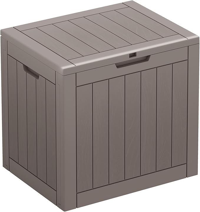 31 Gallon Outdoor Storage Box, Waterproof Deck Box, Lockable Indoor/Outdoor Storage Box for Patio Furniture, Garden Tools, Package Delivery Box, UV-Resistant Outside Chest
