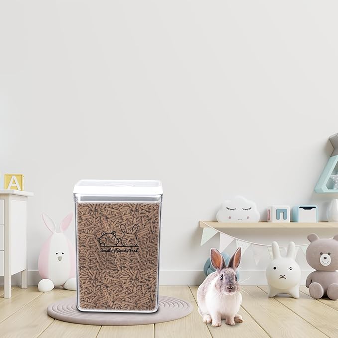 Small Animal Food Storage Box,Pet Food Storage Containers,Hamsters Treats Container,Food Storage Containers with Lids,Suitable for Hamster/Guinea Pig/Rabbit Dry Food Containers(3.4L)