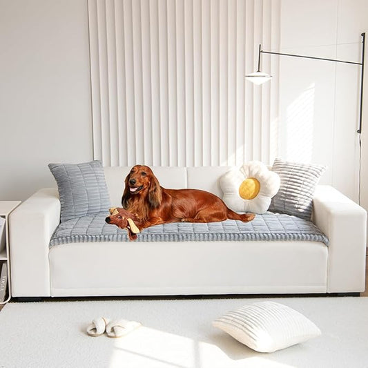 Sofa Cover Fuzzy Couch Cover for Pet, Couch Covers for Dogs Washable Non-Slip Sofa Slipcover Cushion Protector Pets Friendly Mat Bed