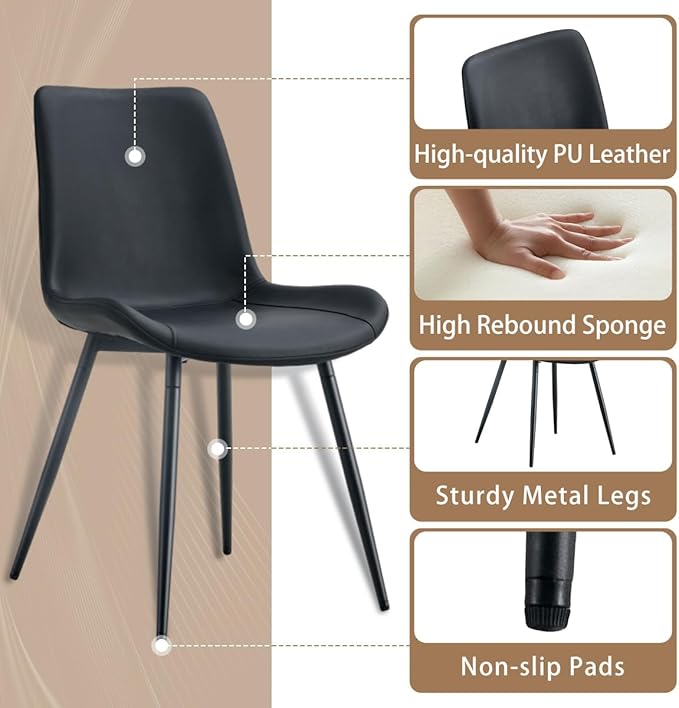 Small Dining Table Set for 4, 50'' Sintered Stone Dining Table with 4 Chairs, Easy to Assemble, Suitable for Small Spaces