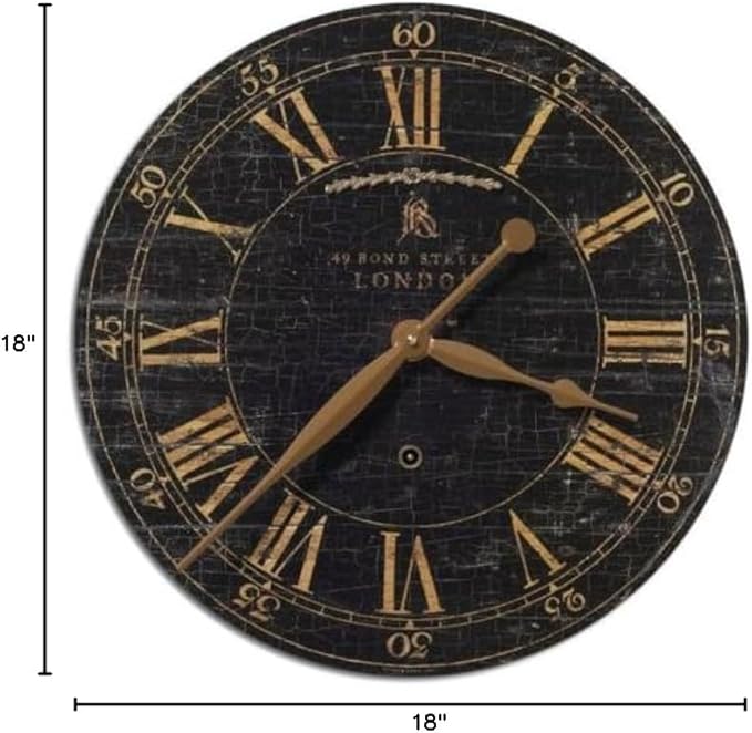 Uttermost 06029 Bond Street - 18 inch Wall Clock - 18 inches Wide by 2 inches deep
