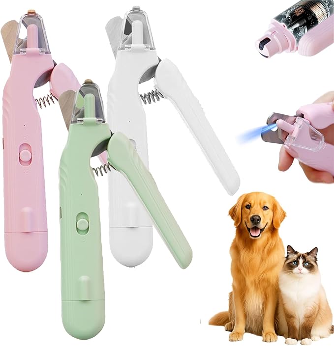 PupNourish Nail Trimmer, The SafeTrim by PupNourish, Pup Nourish Nail Clippers, 2 in 1 Nail Clipper and Grinder with Built-in LED Light,Splash Guard,Pet-Friendly Design,for Dog and Cat (3Pcs)