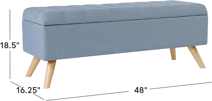 HomePop Modern Storage Bench, Blue Large