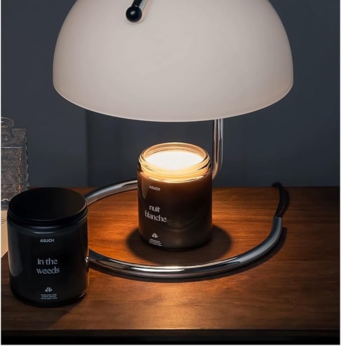 Wax Melt Warmer Lamp, Decorative Candle Wax Melter with Dimmer (White)