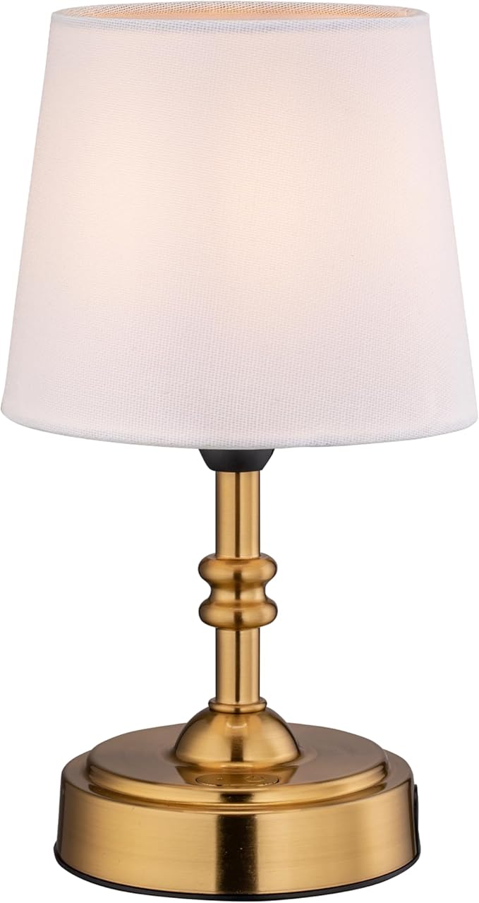 O’Bright Seraph mini – Cordless LED Table Lamp with Dimmer, Built-in Rechargeable Battery, 3-Level Brightness, Patio Table Lamp, Bedside Night Lamp, Ambient Light for Restaurant, Antique Brass