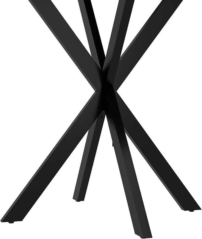 31.5" Small Round Dining Table for 2-4 People, Space Saving Circle Kitchen Dinner Table, Stable X-Legs Dining Room Desk for Kitchen, Apartment, Natural Oak