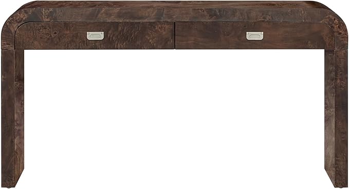 Merax Entryway Console Table, with 2 Storage Drawers, Retro Style/Wood Frame/Behind Couch & Sofa, Dark Brown